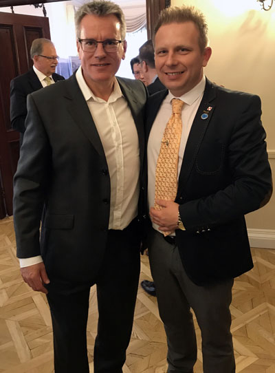  Mark Ponting, RAF VC-10 Captain Pilot, and Author, Boing 747-400 First Officer at Virgin Atlantic Airways pictured with the After Brexit Support Managing Director Tomasz Wisniewski.