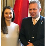 Agnieszka Brissey from the USA, The Józef Piłsudski Institute of America, pictured with the After Brexit Support Managing Director Tomasz Wisniewski.
