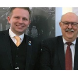 Dr Paul Latawski, Department of War Studies pictured with the After Brexit Support Managing Director Tomasz Wisniewski.